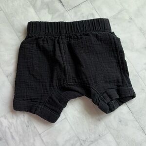 Stem Baby Boy’s Black Cotton Cuff Shorts